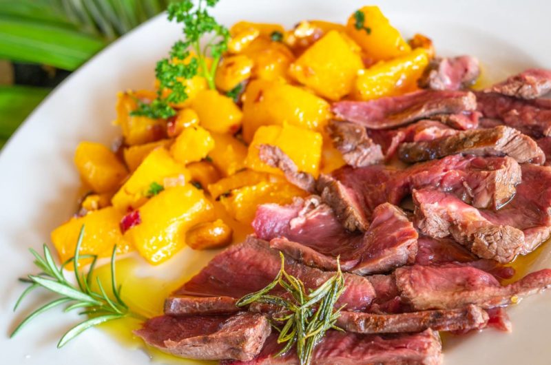 Rosemary Steak with Sauteed Butternut Squash