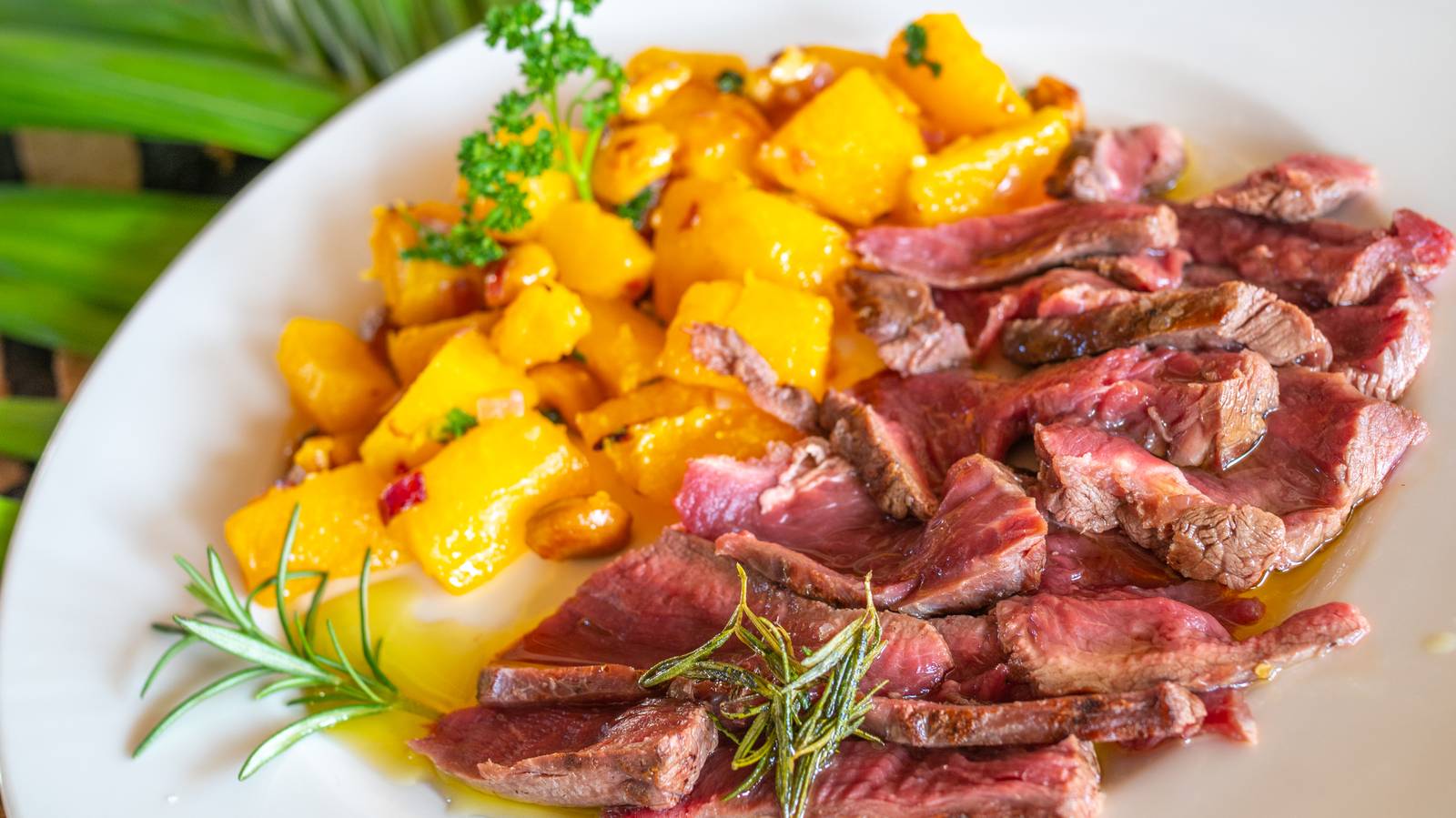 Rosemary Steak with Sauteed Butternut Squash