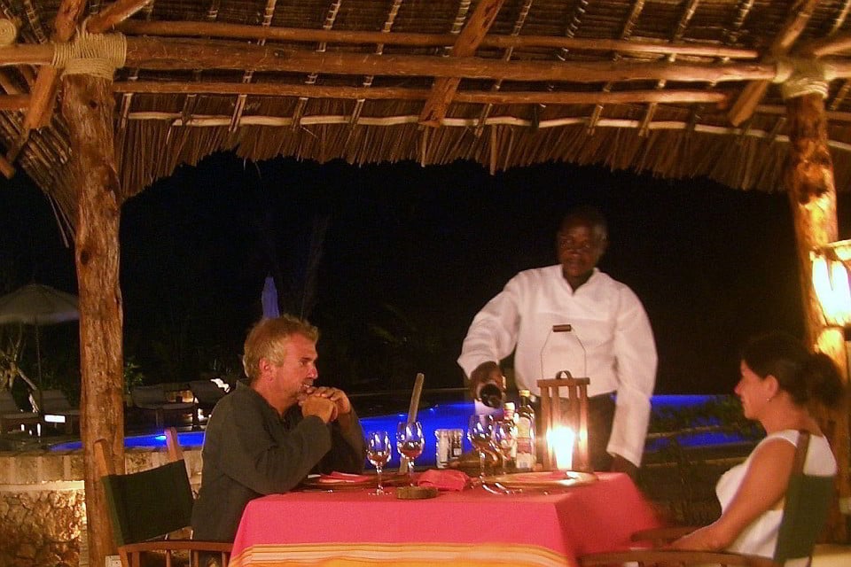 Aldo and Silvia dining at Lonno Lodge